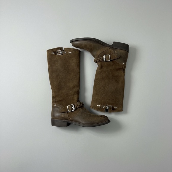 Golden Goose Shoes - Golden Goose DB Brown Suede Leather Racing Biker Moto Boots EUC